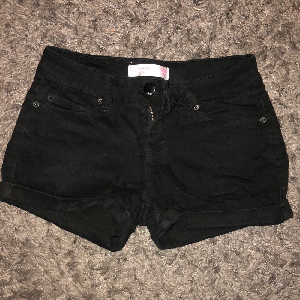 No Boundaries Black Cotton Shorts